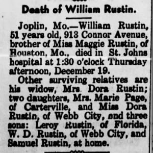 Obituary for William Rustin